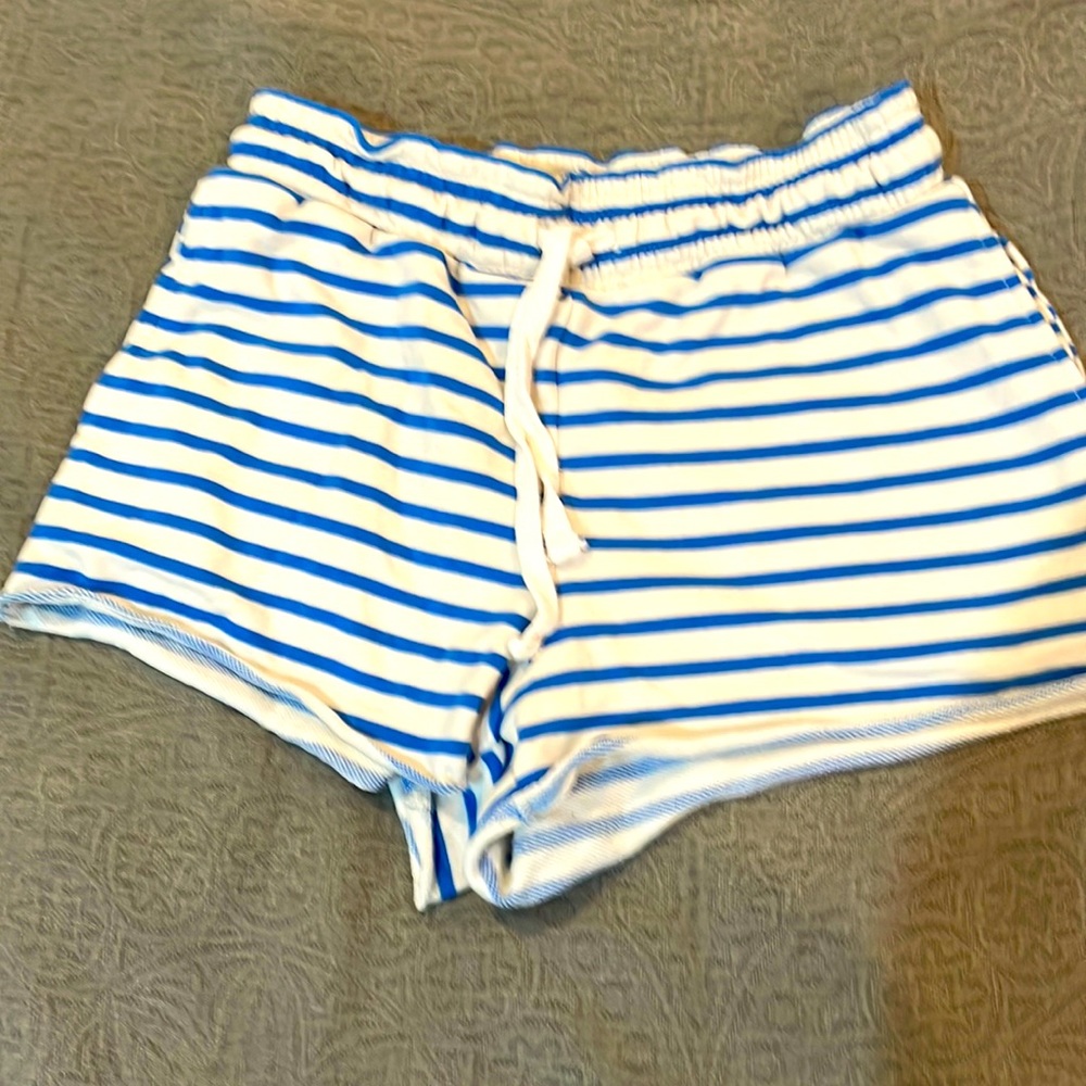 Blue striped shorts
